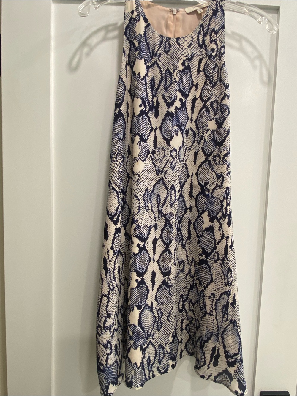 Lavender Brown Blue and Cream Snake-Print Dress